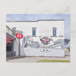 Muurschildering met Route 66-bord in Kansas Briefkaart