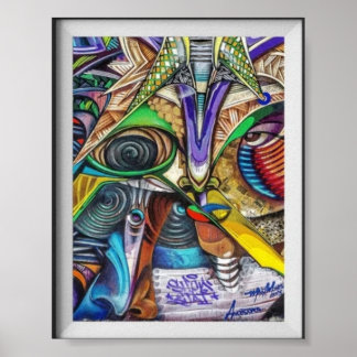 Muurschildering. Poster