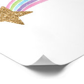 Muurschildering Poster met Regenboog en Vallende S (Hoek)