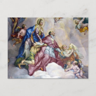 muurschildering priester briefkaart