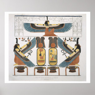 Muurschildering van de Kings bij Thebes, disco Poster