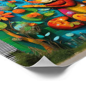 Muurschildering van een Kat en Bloemen Poster (Hoek)