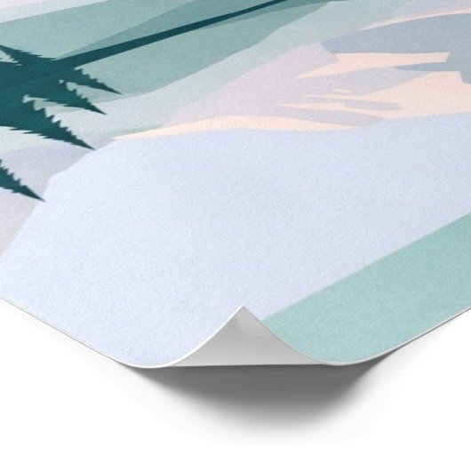 Muurschildering van een uitzicht van twee bergen i poster (Hoek)