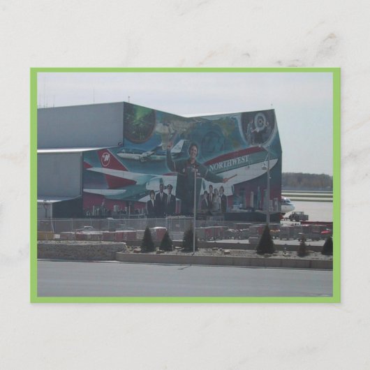 Muurschildering van Northwest Airlines op een dien Briefkaart (Voorkant)