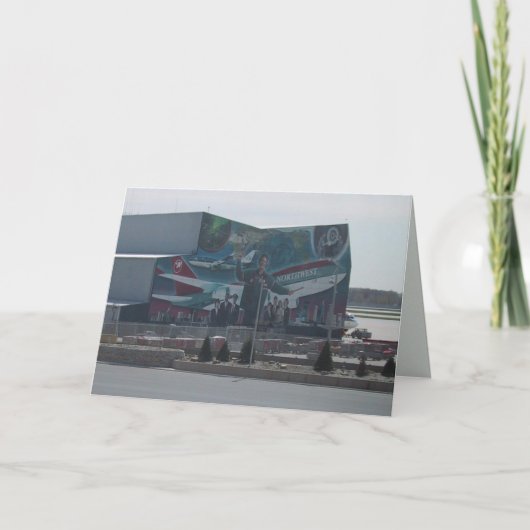 Muurschildering van Northwest Airlines op een serv Kaart (Voorkant)