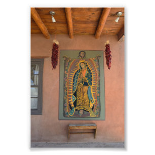 Muurschildering van Onze-Lieve-Vrouw van Guadalupe Foto Afdruk