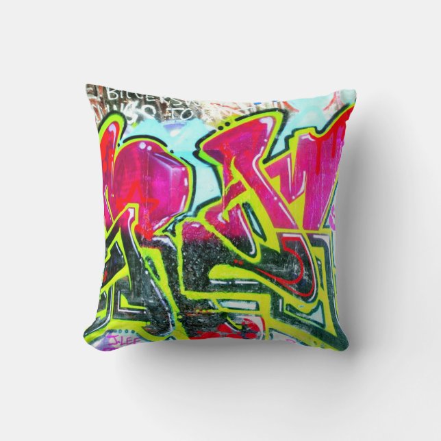 muurschildering van rood/blauw/groen kussen (Voorkant)