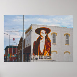 Muurschildering van Wild Bill Hickok, Abilene, Kan Poster