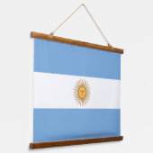 Muurschildpad met vlag van Argentinië Hangend Wandkleed (Gebogen)