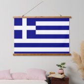 Muurschildpad met vlag van Griekenland Hangend Wandkleed (Slaapkamer)