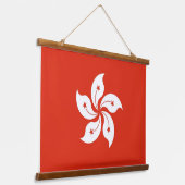 Muurschildpad met vlag van Hongkong Hangend Wandkleed (Gebogen)