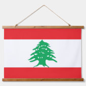 Muurschildpad met vlag van Libanon Hangend Wandkleed (Voorkant)
