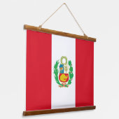 Muurschildpad met vlag van Peru Hangend Wandkleed (Gebogen)