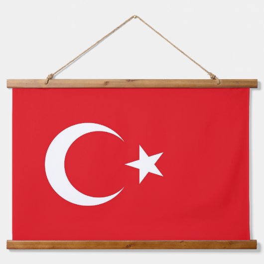Muurschildpad met vlag van Turkije Hangend Wandkleed (Voorkant)