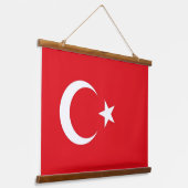 Muurschildpad met vlag van Turkije Hangend Wandkleed (Gebogen)