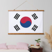 Muurschildpad met vlag van Zuid-Korea Hangend Wandkleed (Slaapkamer)