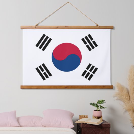 Muurschildpad met vlag van Zuid-Korea Hangend Wandkleed (Slaapkamer)