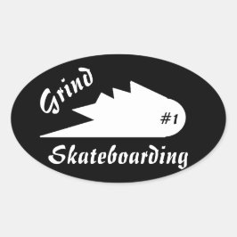 muurskateboard - logo voor sportsport ovale sticker