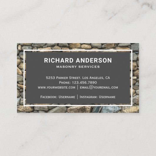 Muurstenen bouwstenen visitekaartje (Achterkant)