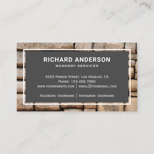 Muurstenen bouwstenen visitekaartje (Achterkant)