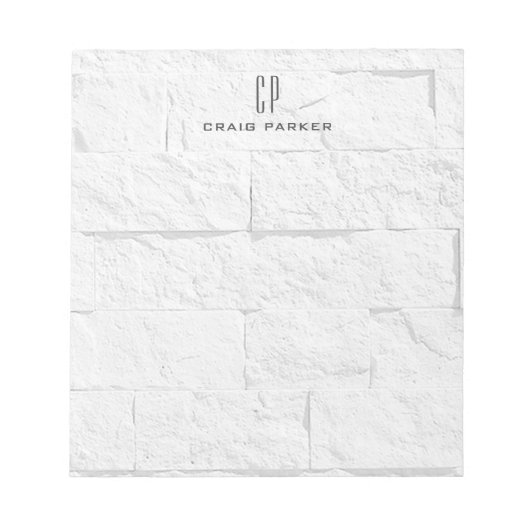Muurstenen Modern Monogram Professioneel Eenvoudig Notitieblok (Voorkant)