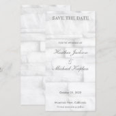 Muurstenen Trouw Minimalistisch Eenvoudig Save The Date (Voorkant / Achterkant)