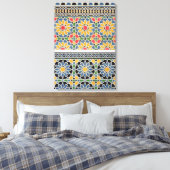 Muurtegels van de mihrab van de Cheykh-moskee Canvas Afdruk (Insitu (Slaapkamer))