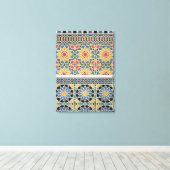 Muurtegels van de mihrab van de Cheykh-moskee Canvas Afdruk (Insitu (Houten vloer))