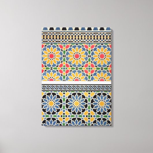Muurtegels van de mihrab van de Cheykh-moskee Canvas Afdruk (Voorkant)