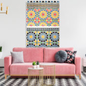 Muurtegels van de mihrab van de Cheykh-moskee Canvas Afdruk (Insitu (Woonkamer))