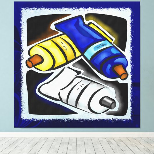 Muurvormig artistiek grafisch ontwerp DECOR 2 Canvas Afdruk (Insitu (Houten vloer))