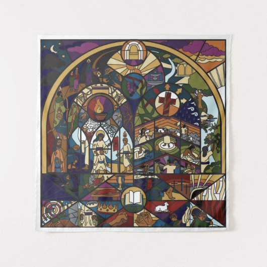 Muurvormig tapijt in volledige kleur wandkleed (Voorkant)