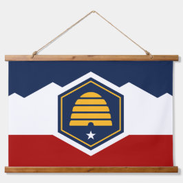 Muurwandtapijt met nieuwe vlag van Utah, VS Hangend Wandkleed