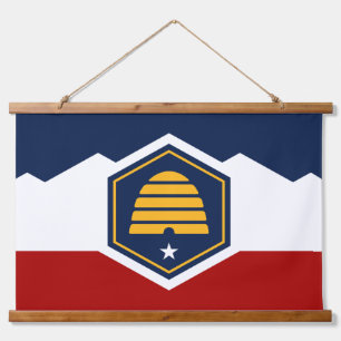 Muurwandtapijt met nieuwe vlag van Utah, VS Hangend Wandkleed