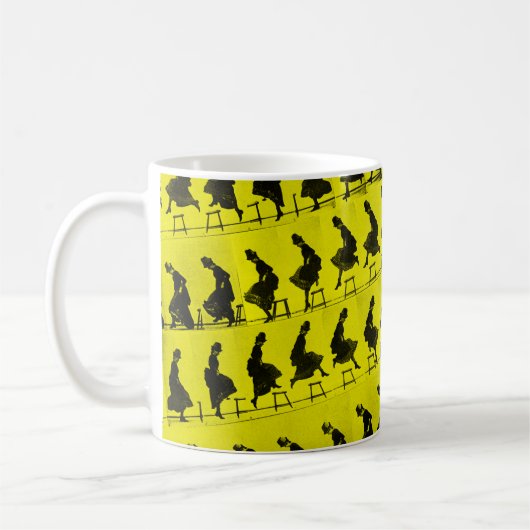 Muybridge Jumping Woman Koffiemok (Links)