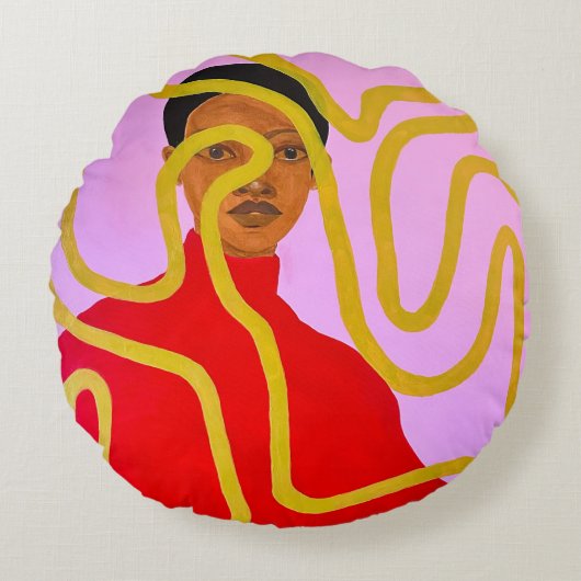 Muze #1 rond kussen (Voorkant)