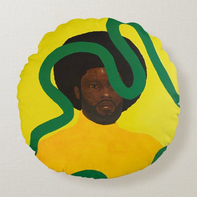 Muze #4 rond kussen (Voorkant)