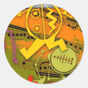 Muziek 02 ronde sticker