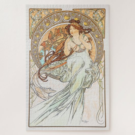 Muziek 1898: een art nouveau van Mucha Legpuzzel (Verticaal)
