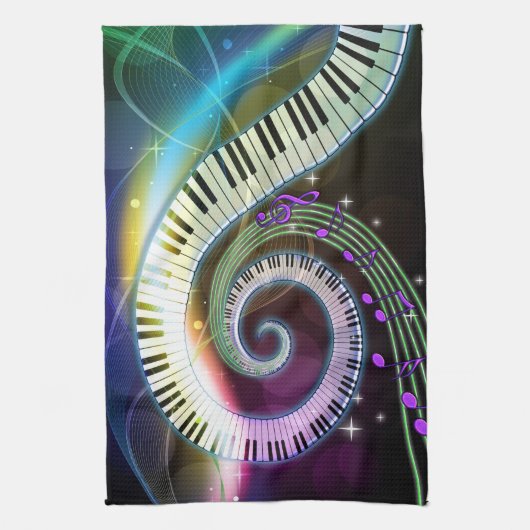 Muziek 1 keukenhanddoeken (Verticaal)