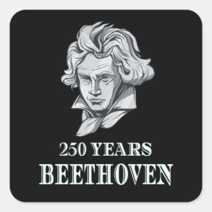 Muziek - 250 jaar Ludwig van Beethoven Vierkante Sticker