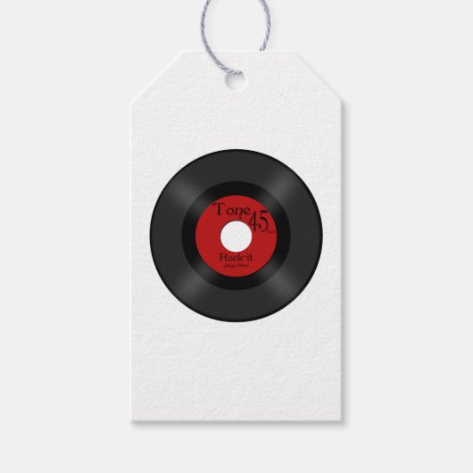 Muziek 45-record retro cadeaulabel (Voorkant)