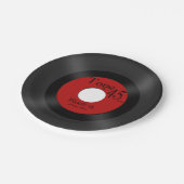 Muziek 45-record retro papieren bordje (Gekanteld)