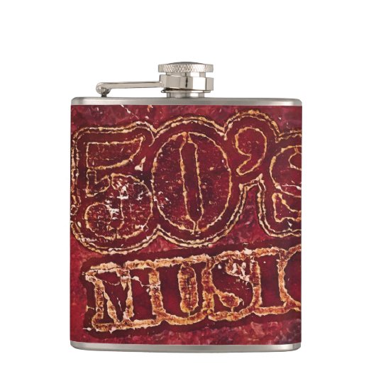  muziek 50's heupfles (Voorkant)