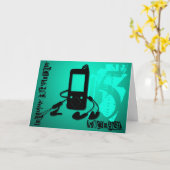 Muziek aan de oren 15e verjaardag gepersonaliseerd kaart (Gele Bloem)