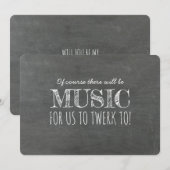 Muziek aan Twerk Grappig Bruidsmeisje Voorstel Kaart (Voorkant / Achterkant)