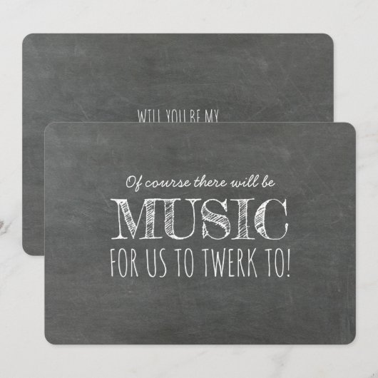 Muziek aan Twerk Grappig Bruidsmeisje Voorstel Kaart (Voorkant / Achterkant)