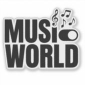 Muziek aan, World Off Switch Design Sticker (Voorkant)