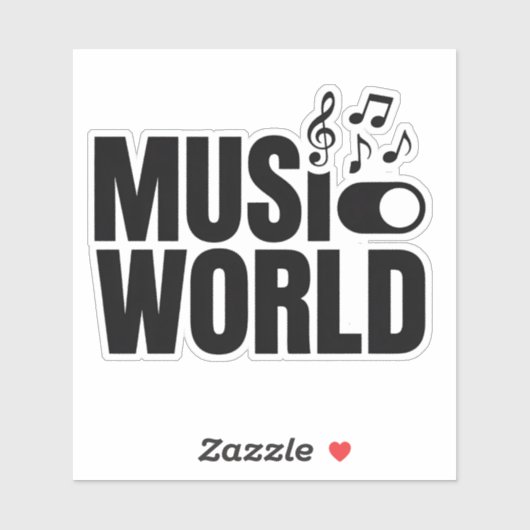 Muziek aan, World Off Switch Design Sticker (Vel)