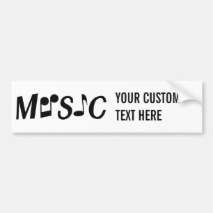 MUZIEK aangepaste bumpersticker